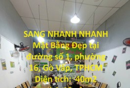 SANG NHANH Mặt Bằng Đẹp tại đường số 1, phường 16, Gò Vấp, TPHCM